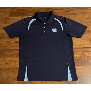 UNC North Carolina Tar Heels Navy Blue Carolina Blue Polo Shirt Mens Large